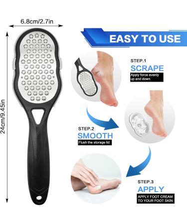 Pedicure Foot File Foot Scraper Hard Skin Remover Foot Files for Hard Skin Plantar Wart Corn - Skin-Friendly Metal Foot Files for Hard Skin(Black) - Buy Online on GoSupps.com