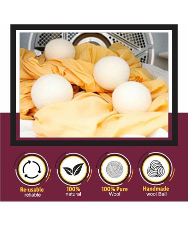 Organic Wool Dryer Balls - Reusable Laundry Tumble Balls for Anti-Static Fabric Softening - Reduce Dry Time and Wrinkles - 100% Natural White Wool - 7cm (2 Pack) - Buy Online on GoSupps.com