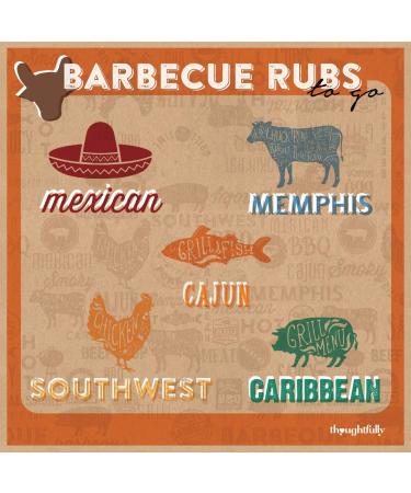 Thoughtfully Gourmet Grill Edition BBQ Rub Gift Set - 5 Unique Rubs: Cajun, Caribbean, Mexican, Southwest, Memphis - Buy Online on GoSupps.com