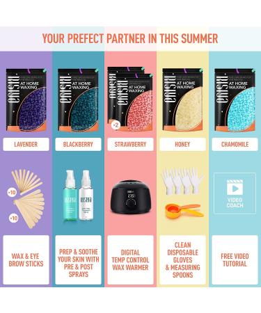 Risiya Waxing Kit Wax Warmer- 6 Packs Hard Wax Beans for Sensitive Skin Hair Removal | Digital Display, At-Home Waxing Kit for Women and Men - Ideal for Whole Body, Bikini, Underarm, Chest, Legs, Face, and Eyebrow - Buy Online on GoSupps.com