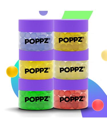 POPPZ Fruit Popping Boba Pearls for Bubble Tea Mix - Ready to Eat Fruit Popping Tapioca Pearls by Bubble Mania, 2 Pack (Strawberry, Mango, Passion Fruit, Green Apple)