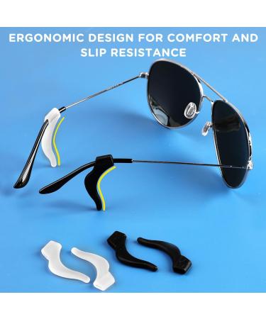 10 Pairs Anti-Slip Glasses Ear Hooks - Universal Comfort Silicone Holders for Sunglasses & Reading Glasses (Black & White) - Buy Online on GoSupps.com