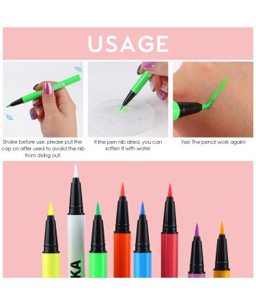 BOBISUKA UV Glow Neon Liquid Eyeliner Set - 8 Matte Colors | Waterproof Smudge-proof Pigmented Graphic Liners | Eye Makeup Gift Kit - Buy Online on GoSupps.com
