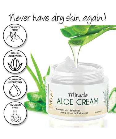 Deluvia Miracle Aloe Cream | Face & Body Moisturizer with Vitamin E & Organic Aloe Vera | Hydrating, Soothing for Dry Skin | Psoriasis, Eczema - 2 oz Compact Travel Size Unscented 2 Ounce (Pack of 1) - Buy Online on GoSupps.com