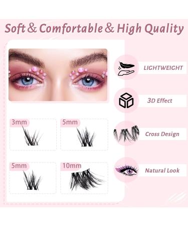 Shop 10 Pairs D Curl False Eyelashes - DIY Waterproof Lash Extension Kit | Fluffy 3D Anime Lashes with Clear Band - MinK (3D09 - Buy Online on GoSupps.com