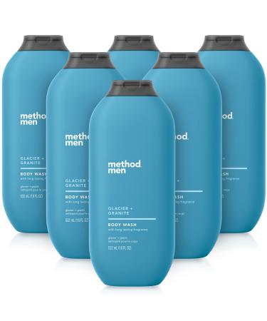 Method Men Body Wash Glacier + Granite Paraben and Phthalate Free 18 FL Oz (Pack of 6)