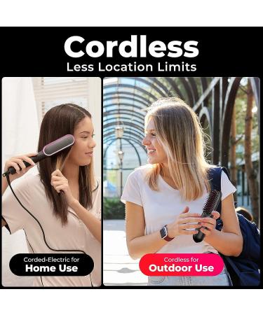 TYMO Cordless Hair Straightener Brush | Mini Portable Heated Comb for Travel | Ionic Hot Straightening | USB Rechargeable - Buy Online on GoSupps.com