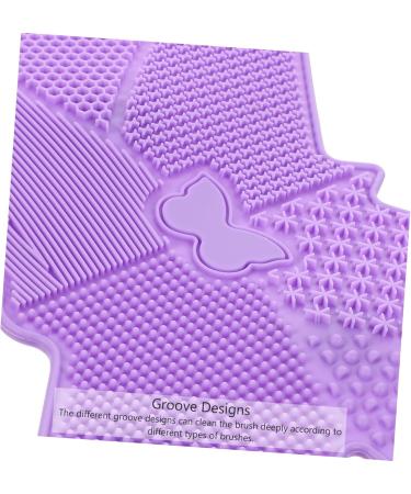 HAPINARY 1pc Silicone Scrub Pad Hair Brush Cleaner Cleaning Tool Beauty Brush Cleaning Mat Make up Cosmetic Brush Cleaning Mat Purple Makeup Brush Silica Gel Cleaning Board 23X17cm Purple - Buy Online on GoSupps.com
