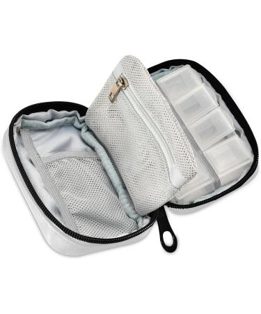 Naanle Blue & Red 7-Day Pill Organizer Bag - Compact Vitamin Travel Case with Zipper | Cartoon Design 4.6x3.14x1.88 Inch - Buy Online on GoSupps.com