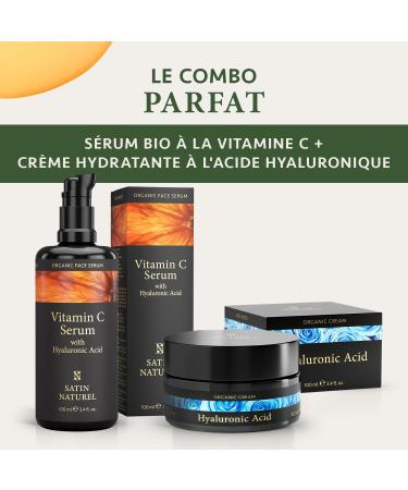 Vitamin C Serum Face Serum 100ml with Hyaluronic Acid Face Serum + Organic Aloe Vera + Vitamin E - Anti-Dark Spot Vitamin C Face Serum for Sensitive Skin - Face Care by Satin Naturel - Buy Online on GoSupps.com