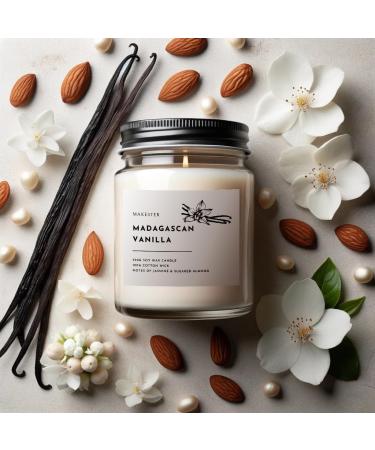 Madagascan Vanilla Jasmine & Sugared Almond Luxury Scented Candle Gift - 220g Soy Wax | Ideal Scented Candles Gifts for Women - Buy Online on GoSupps.com