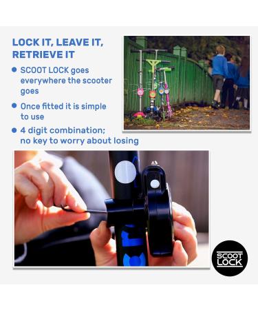 Scoot Lock | Sustainable Combination Roller & Bicycle Lock for Kids & Adults - Reinforced Micro Trunki Segway & More (Black) - Buy Online on GoSupps.com