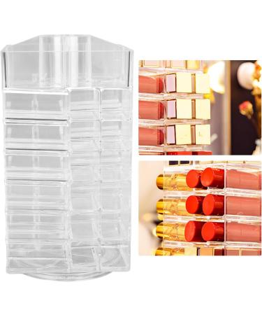 Cosmetic Lipstick Tower 360 Degree Rotating Display 53 Slots Large Capacity Lip Gloss Storage Organizer Transparent for Storage - Buy Online on GoSupps.com