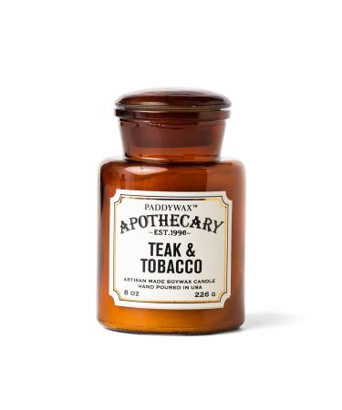 Paddywax Apothecary Artisan Hand-Poured Scented Candle, 8-Ounce, Teak & Tobacco