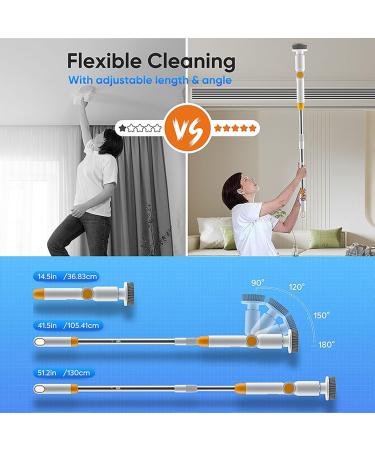 Electric Spin Scrubber Cordless Shower Scrubber for Cleaning with 8 Replacement Head IPX7 Waterproof Electric Scrubber 2 Speeds Adjustable 90-180 Clean Gaps for Tub Tile Floor - Buy Online on GoSupps.com