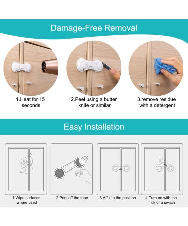 Child Protection Cabinet Locks - 8-Piece Drawer & Closet Safety Kits | No Drilling Strong Adhesive | Durable Furniture & Kitchen Childproofing - Buy Online on GoSupps.com