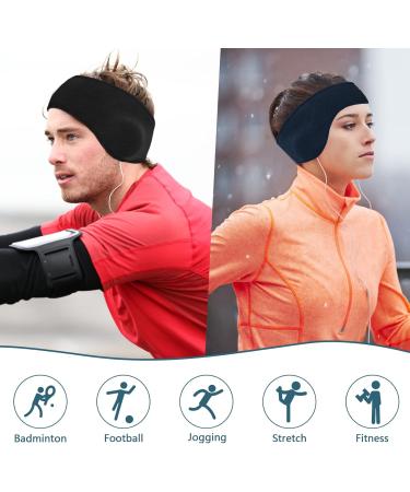 Yepnfro Winter Sports Headband for Men & Women | Fleece Ear Warmer for Cycling Running Hiking & Jogging - Black & Blue - Buy Online on GoSupps.com