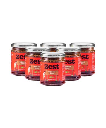 Zest Vegan Red Pesto Sauce Pack of 6 x 165g With Cashew Nuts