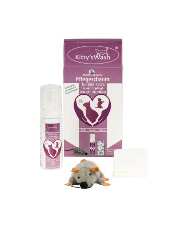 Maxxiclean World - Kitty s Wash - Popo foam for cats - wet cloth foam for your cat - cleaning foam cat paw - cat accessories - Set care foam 50ml cat toys and paper towels