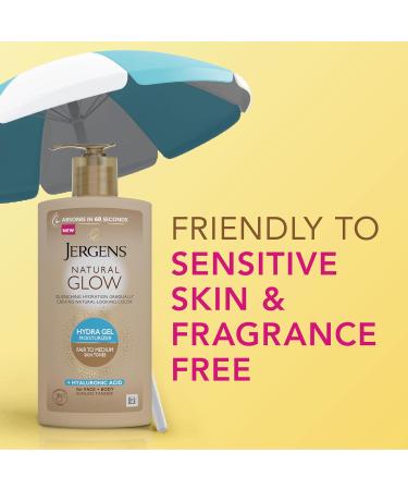 Jergens Natural Glow Hydra Gel Moisturizer Hyaluronic Acid Tanning Lotion Hydrating Tanning Gel Fragrance-Free Self Tanner Fair to Medium Skin Tones 8.3 Fl Oz - Buy Online on GoSupps.com