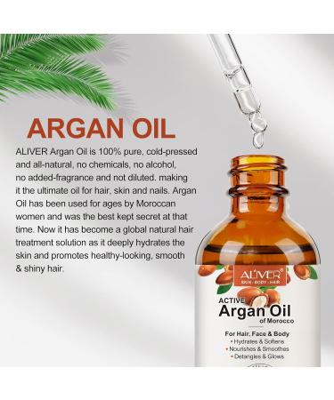 Argan Oil 60ml Organic Vegan Argan Oil Pure and Cold Pressed - Argan Oil for Healthy Body Hair and Nails - Buy Online on GoSupps.com