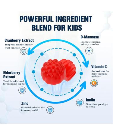 ABYSSUS Cranberry Gummies for Kids D-Mannose with Cranberry Supplement Elderberry & Vitamin C & Zinc Urinary Tract Health & Immune Support 60 Count - Buy Online on GoSupps.com