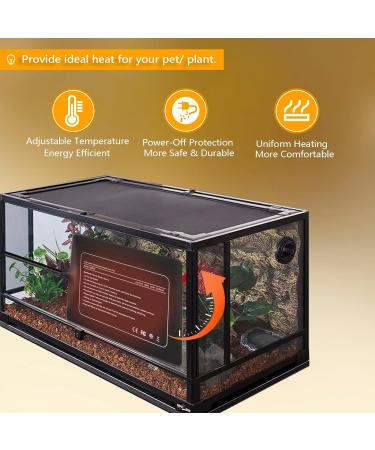FIPASEN Reptile Heating Mat with Temperature Adjustment 8x12 Inch Terrarium Heat Mat for Tortoise/Snakes/Lizard/Gecko/Hermit Crab/Frog/Spider/Insect Breeding/Plant Box - Upgraded Reptile Heating Pad 8" X 12" with Adjust Knob - Buy Online on GoSupps.com