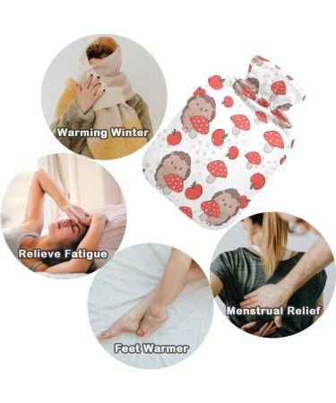 Naanle Hedgehog Mushroom Hot Water Bottle - 2L Large Heat Therapy with Cover | Hand & Foot Pain Relief - Perfect for Cold & Hot Use - Buy Online on GoSupps.com