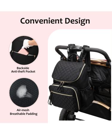LORADI Large Capacity Diaper Bag Backpack - Water Resistant Travel Backpack with Stroller Clips & Anti-Theft Pocket - Blue - Buy Online on GoSupps.com