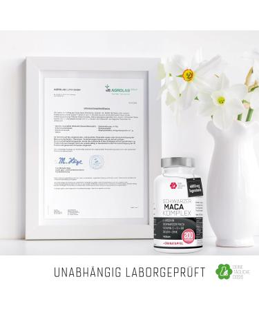 High Dose 200 Maca Capsules - 4800mg Daily | L-Arginine Pomegranate Extract Vitamins Vegan 20:1 Black Maca Extract without Additives - Buy Online on GoSupps.com
