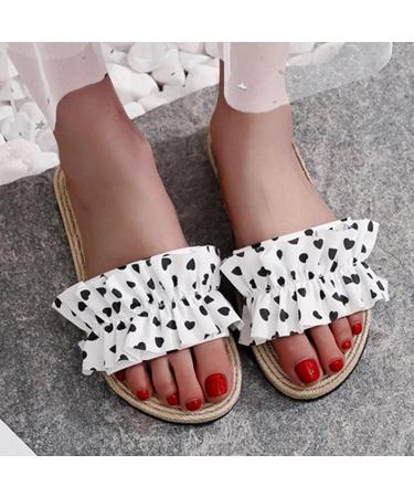 Buy HSYHKDSY Fashionable Slides - Elegant Glittering Flat Sandals for Women | Comfortable Summer Shoes | Vacation Essential S51133 White 5.5 UK - Buy Online on GoSupps.com