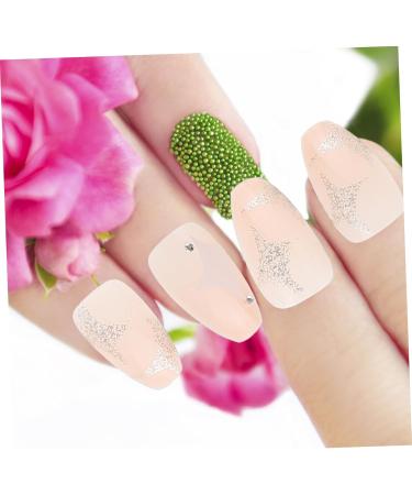 Healeved 1 Set Nail Patch Nail Decals Girls Fake Nails Nail Decor French Decor Nails for Women Fake Nail Tip Manicure Supply Plastic Fake Nails Nail Art Stickers Supplies Detachable X4 Pink 2X1.1cm Pink - Buy Online on GoSupps.com