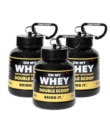 OnMyWhey - Double Scoop (180cc) - Protein Powder and Supplement Funnel Keychain 3-Pack Double Scoop (3 Count)