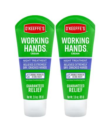 O'Keeffe's Working Hands Night Treatment Hand Cream, 3 oz Tube, (Pack of 2) 2 Pack