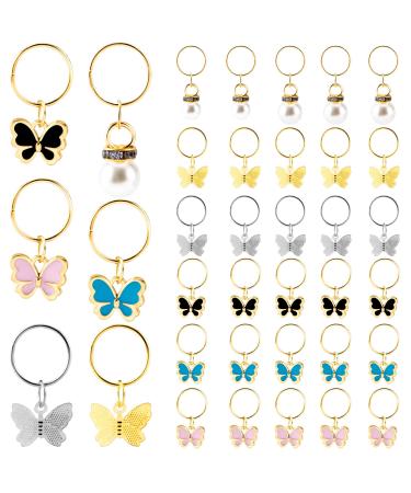 OIIKI 36PCS Hair Jewelry For Braids  Metal Hair Cuffs For Braids  Hair Coils Braiding Rings Decoration Clips  Dreadlocks Accessories For Girls Women (6 Types)