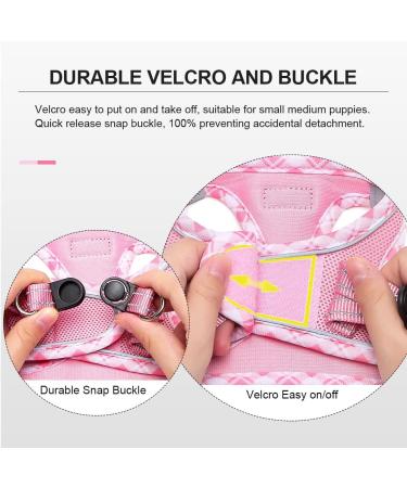 Doramio Small Dog Harness with Leash - Reflective Breathable Anti-Train Safety for Small Dogs & Cats - Pink (Size L) - Buy Online on GoSupps.com