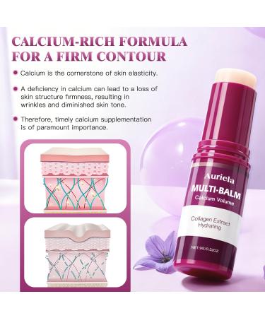 Auriela Calcium Volume Multi Balm Calcium Multi Balm Stick Anti Wrinkle Anti-Aging Long-Lasting Hydrating Firming Skin for Face Eyes Lips & Neck(4PCS) - Buy Online on GoSupps.com