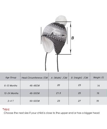 LANGZHEN Toddler Winter Hat with Earflap, Fleece Lined Beanie for Baby Boys and Girls 6-12 Months - Deer-Gray - Buy Online on GoSupps.com