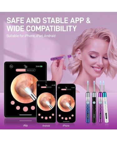 Zupora 1440P HD Ear Camera Ear Wax Removal Kit | WiFi Otoscope for Android & iOS | 6 Ear Pick Tools | Ear Cleaning Kit - Gradient Pink - Buy Online on GoSupps.com