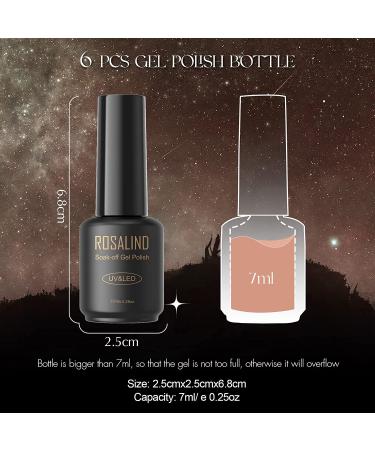 ROSALIND 6PCS White Black Gel Nail Polish Set - Neutral Fall Nude Colors - Soak Off Brown Gel Polish for All Season - Skin Tones Nail Art - Buy Online on GoSupps.com