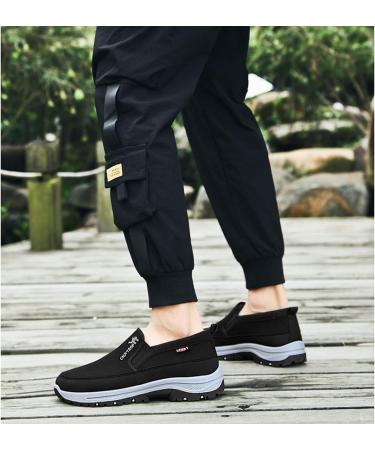 LELEBEAR Men's Orthopedic Travel Shoes - Breathable & Comfortable Plimsolls in Black - Size 7.5 - Buy Online on GoSupps.com