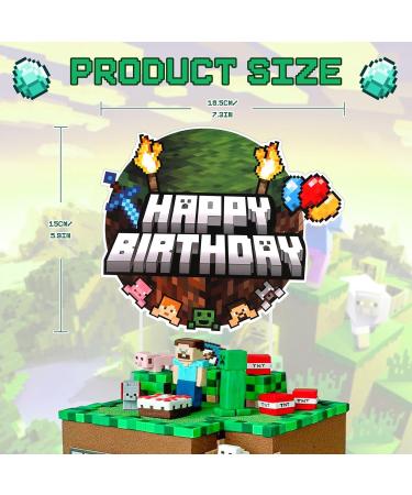 Ezala Miner Game Themed Pixel Cupcake Toppers for Birthday Party Craft Cake Toppers for Boy Birthday Decorations Supplies - Buy Online on GoSupps.com