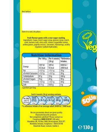 Maynards Bassetts Fizzy Fish Soft Jellies Sweets - 130g Bag - Buy Online on GoSupps.com