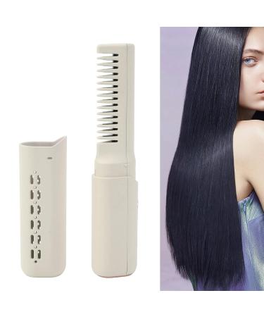 Buy VGEBY 2 in 1 Portable Straightening Brush - Cordless Mini Hair Straightener with 3 Adjustable Temperatures & Anti-Scald Design - Perfect for All Hair Types - Khaki - Buy Online on GoSupps.com