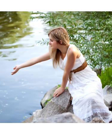 Gold Leaf Wedding Hair Vine Headband Set - Bridal & Bridesmaid Hair Accessories for Baby Shower, Photos, Greek or Roman Costume - 13.5 Inches - Buy Online on GoSupps.com