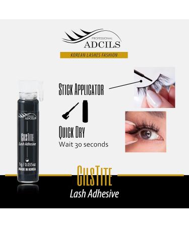 Strip Lash Glue CILSTITE Black 0.07oz (6pcs) - Latex Free Eyelash Adhesive with Strong Hold for Individual Lashes - Safe for Skin - Buy Online on GoSupps.com