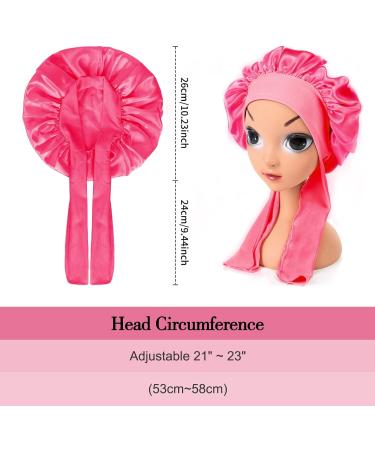 Arqumi Silk Satin Kids Bonnet 2Pcs Set | Soft Baby Sleeping Cap | Adjustable Night Hair Bonnet for Toddlers & Teens - Yellow/Rose - Buy Online on GoSupps.com