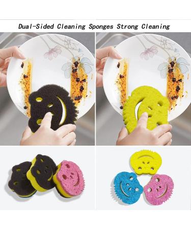 SmilePowo 12 Pack Frog Dual-Sided Premium Cleaning Sponges - Heavy Duty Scouring Pads for Kitchen, Furniture, and Bathroom - Buy Online on GoSupps.com