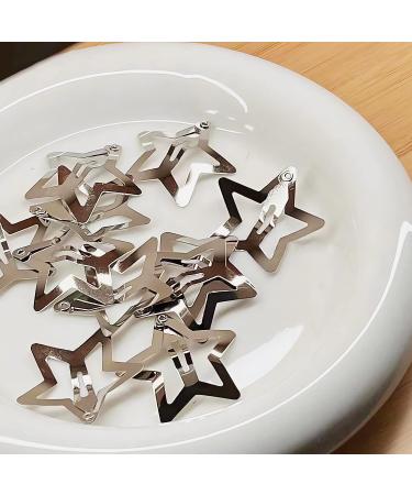 50PCS Silver Star Snap Hair Clips | Non-Slip Hair Barrettes for Girls & Women - Buy Online on GoSupps.com