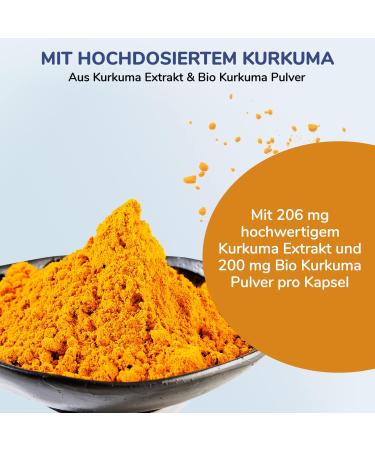 High-Dose Turmeric Ginger Capsules | Organic Curcumin Barley Grass & Ginger | 90 Vegan Anti-Inflammatory Capsules - Buy Online on GoSupps.com